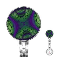 Abstract Fractal Art Pattern Stainless Steel Nurses Watch