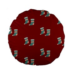 Christmas Stocking Sock Clothing Standard 15  Premium Round Cushions by Wegoenart