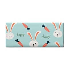 Bunny Carrot Pattern Background Hand Towel by Wegoenart