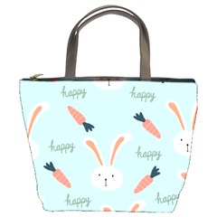 Bunny Carrot Pattern Background Bucket Bag by Wegoenart
