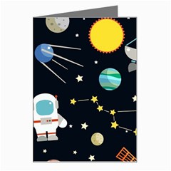 Space And Astronomy Decorative Symbols Seamless Pattern Vector Illustration Greeting Card by danenraven