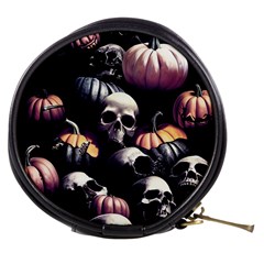 Halloween Party Skulls, Demonic Pumpkins Pattern Mini Makeup Bag by Casemiro