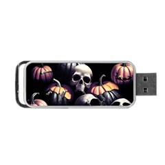 Halloween Party Skulls, Demonic Pumpkins Pattern Portable Usb Flash (one Side) by Casemiro