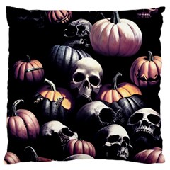 Halloween Party Skulls, Demonic Pumpkins Pattern Standard Flano Cushion Case (one Side) by Casemiro