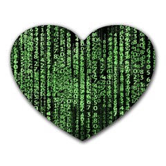 Matrix Technology Tech Data Digital Network Heart Mousepad by Wegoenart