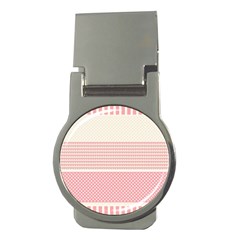 Background Pink Beige Decorative Texture Craft Money Clips (round)  by Wegoenart