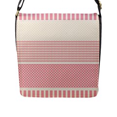 Background Pink Beige Decorative Texture Craft Flap Closure Messenger Bag (l) by Wegoenart