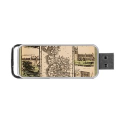 Antique Map Railway Lines Railway Train Char Portable Usb Flash (one Side) by Wegoenart