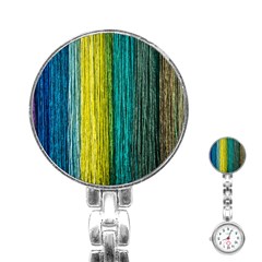 Line Rope Fiber Close Up Multicoloured Background Stainless Steel Nurses Watch by Wegoenart