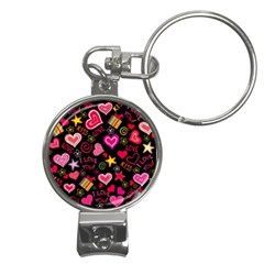 Multicolored Wallpaper, Love Vector Hearts Background Romantic Nail Clippers Key Chain