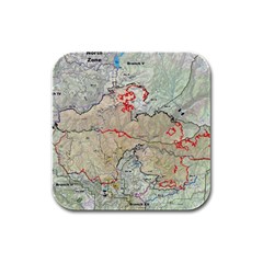 Misc Map Wallpaper Rubber Square Coaster (4 Pack)