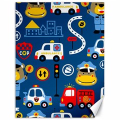 Car Cars Seamless Pattern Vector Rescue Team Cartoon Canvas 18  X 24  by Wegoenart