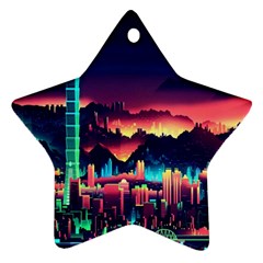 Cityscape Building Painting 3d City Illustration Ornament (star)