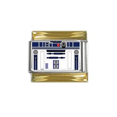 Robot R2d2 R2 D2 Pattern Gold Trim Italian Charm (9mm) by Jancukart