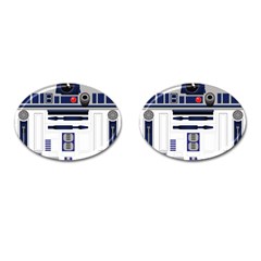 Robot R2d2 R2 D2 Pattern Cufflinks (Oval)