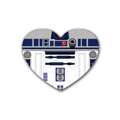 Robot R2d2 R2 D2 Pattern Rubber Coaster (heart) by Jancukart