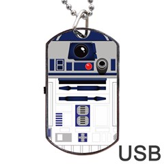 Robot R2d2 R2 D2 Pattern Dog Tag USB Flash (Two Sides)