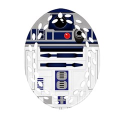 Robot R2d2 R2 D2 Pattern Ornament (Oval Filigree)