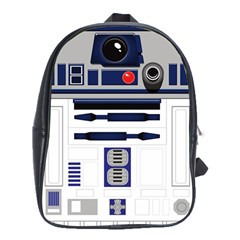 Robot R2d2 R2 D2 Pattern School Bag (XL)