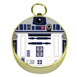 Robot R2d2 R2 D2 Pattern Gold Compasses Front