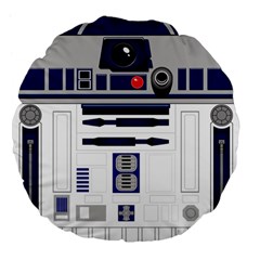 Robot R2d2 R2 D2 Pattern Large 18  Premium Flano Round Cushions