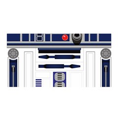 Robot R2d2 R2 D2 Pattern Satin Wrap 35  X 70  by Jancukart