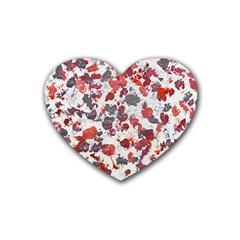 Abstract Random Painted Texture Rubber Coaster (heart) by dflcprintsclothing