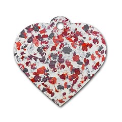 Abstract Random Painted Texture Dog Tag Heart (one Side) by dflcprintsclothing