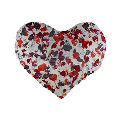 Abstract Random Painted Texture Standard 16  Premium Flano Heart Shape Cushions by dflcprintsclothing