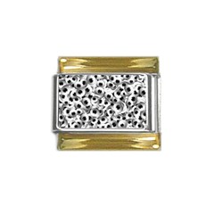 Eyes Drawing Motif Random Pattern Gold Trim Italian Charm (9mm) by dflcprintsclothing
