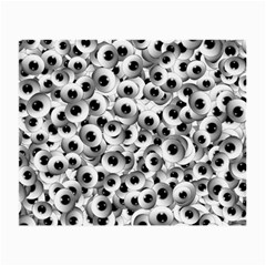 Eyes Drawing Motif Random Pattern Small Glasses Cloth (2 Sides)