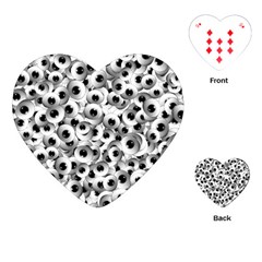 Eyes Drawing Motif Random Pattern Playing Cards Single Design (heart) by dflcprintsclothing