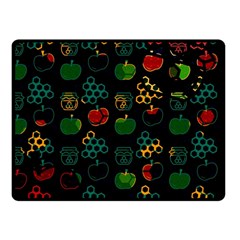 Apples Honey Honeycombs Pattern Double Sided Fleece Blanket (small)  by danenraven