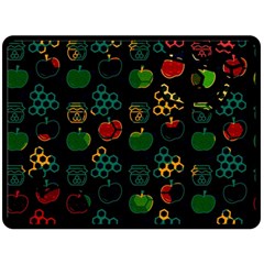Apples Honey Honeycombs Pattern Double Sided Fleece Blanket (large)  by danenraven