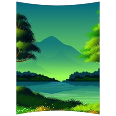 Green Landscape Illustration Nature Back Support Cushion