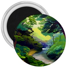 Landscape Illustration Nature Painting 3  Magnets