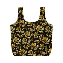 Background Flower Ornamental Art Full Print Recycle Bag (m) by Wegoenart