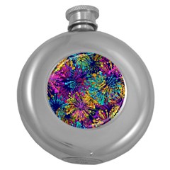 Illustration Graphics Design Art Round Hip Flask (5 Oz) by Wegoenart