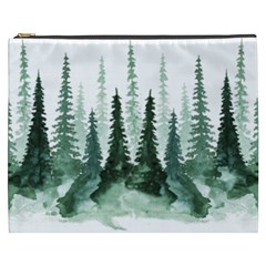 Tree Watercolor Painting Pine Forest Green  Nature Cosmetic Bag (xxxl) by Wegoenart