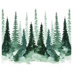 Tree Watercolor Painting Pine Forest Green  Nature Double Sided Flano Blanket (Medium)  60 x50  Blanket Front