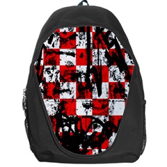 Red Checker Graffiti Backpack Bag