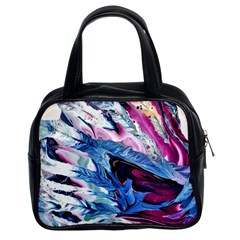 Feathers Classic Handbag (two Sides) by kaleidomarblingart