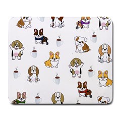 Hot Chocolate Puppies Hot Cocoa Large Mousepad by Wegoenart