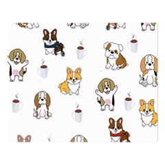 Hot Chocolate Puppies Hot Cocoa Double Sided Flano Blanket (large)  by Wegoenart