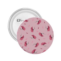 Flowers Pattern Pink Background 2.25  Buttons