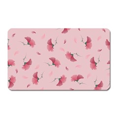 Flowers Pattern Pink Background Magnet (rectangular)