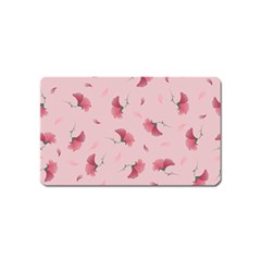 Flowers Pattern Pink Background Magnet (Name Card)