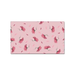 Flowers Pattern Pink Background Sticker Rectangular (100 Pack)
