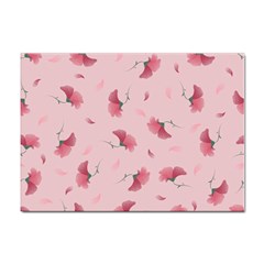 Flowers Pattern Pink Background Sticker A4 (10 pack)