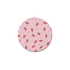 Flowers Pattern Pink Background Golf Ball Marker (4 pack)